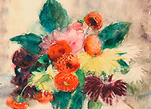Gerta Springer, Blumen in gruener Vase