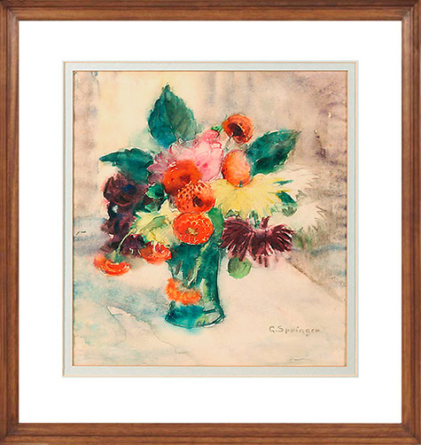 Springer - Blumen in gruener Vase